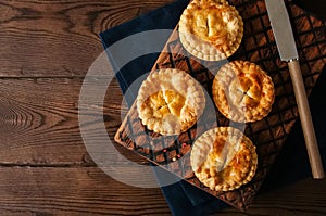 Mini meat pies from flaky dough