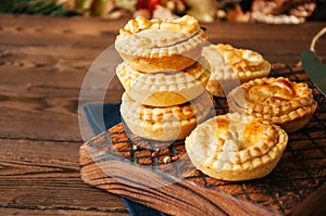 Mini meat pies from flaky dough