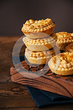 Mini meat pies from flaky dough