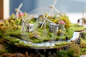 Mini model wind farms. The notion of climate solutions. Generative AI