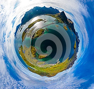 Mini planet Lofoten is an archipelago in the county of Nordland, Norway