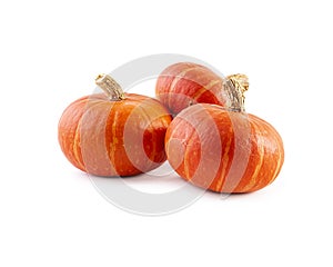 Mini pumpkins isolated on a white background