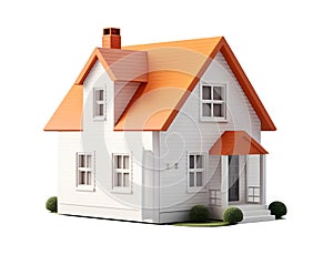 Mini residential house on white background.Real estate concept