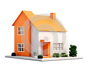 Mini residential house on white background.Real estate concept.house home model property exterior concept construction