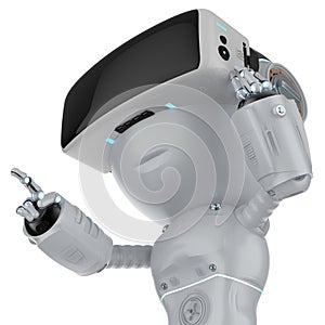 Mini robot with vr headset