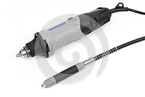 Mini Rotary Tool and Flexible Shaft on White