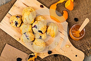 Mini Scones Variety. Orange and Blueberry Mini Scone