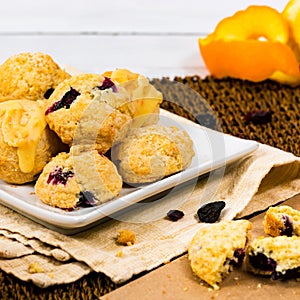 Mini Scones Variety. Orange and Blueberry Mini Scone