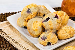 Mini Scones Variety. Orange and Blueberry Mini Scone