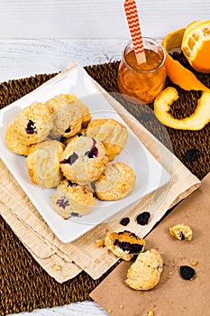 Mini Scones Variety. Orange and Blueberry Mini Scone