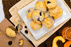 Mini Scones Variety. Orange and Blueberry Mini Scone