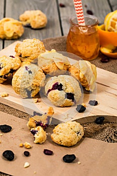 Mini Scones Variety. Orange and Blueberry Mini Scone