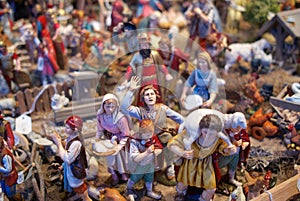 A mini sculptures in Christmas market Vienna, Austria.