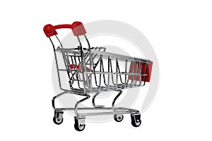 Mini Shopping Cart Side View Isolated On White