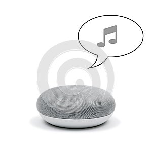 A Mini Smart Speaker playing music