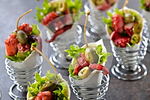 Mini tortillas with octopus salad