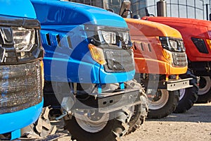 Mini tractors for agricultural work in small farms