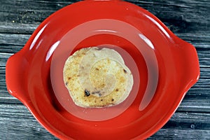 Mini traditional Egyptian flat bread with wheat bran and flour, small Aish Baladi or small bread baked in extremely hot ovens, it