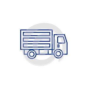 Mini truck line icon concept. Mini truck flat  vector symbol, sign, outline illustration.