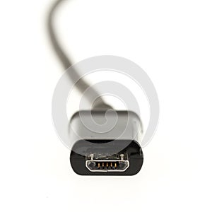 Mini USB cable isolated on white