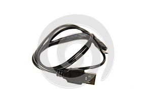 Mini usb cable isolated on a white background