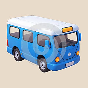 Mini Van Bus Icon Cartoon Illustration