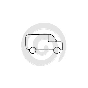 mini van thin line icon. mini van linear outline icon