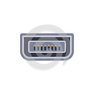 Mini VGA pc universal connector icon. Vector graphic illustration of Port in flat style.