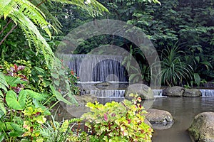 Mini Waterfall in Imah Seniman Resort, Lembang. Bandung. Indonesia photo