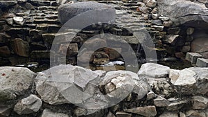 Mini waterfall made of rocks