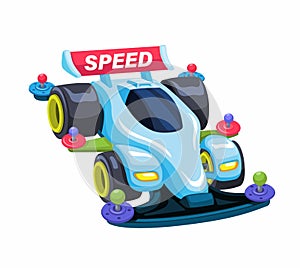 Mini 4wd car toy. racing competition symbol cartoon illustration vector