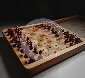 Mini wooden chess board