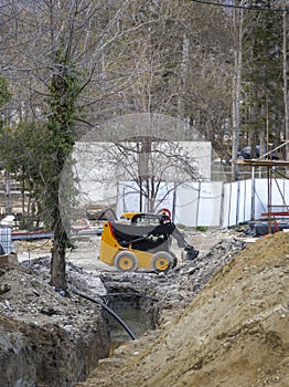 Mini yellow excavator