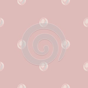 Minialistic pale seamless pattern with pearls. Vintage print in dark pink colors. Simple underwater stylistic artwork