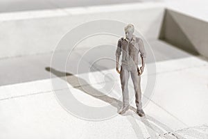 Miniature 3d printed figure of a man in leisurewear