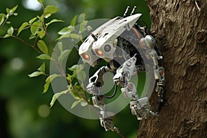miniature biohybrid robot climbing a tree