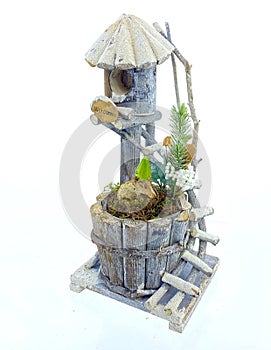 Miniature birdhouse Christmas decoration