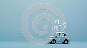 The miniature blue car.AI generated image