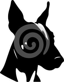 Miniature Bull Terrier Black Silhouette Generative Ai