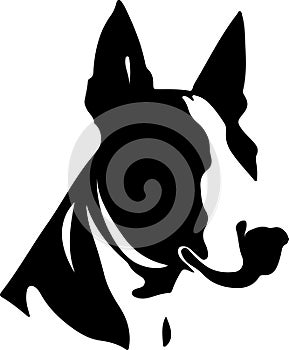 Miniature Bull Terrier Black Silhouette Generative Ai