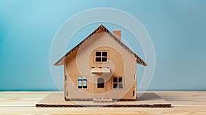 The miniature cardboard house.AI generated image