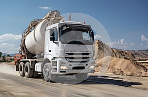 Miniature Cement Mixer Truck on Construction Site