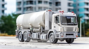 Miniature Cement Mixer Truck on Construction Site