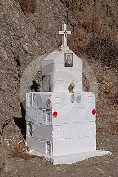 Miniature chapel at the roadside, Greece