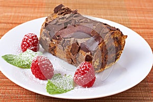 Miniature chocolate swiss roll