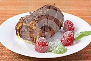 Miniature chocolate swiss roll