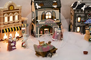 Miniature Christmas Village Scene