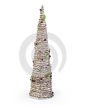 Miniature chritmas tree isolated on white background, Clipping path included