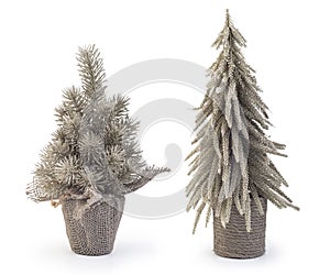 Miniature chritmas tree isolated on white background, Clipping path included