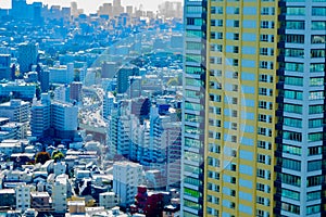 A miniature cityscape in Tokyo high angle long shot tiltshift photo